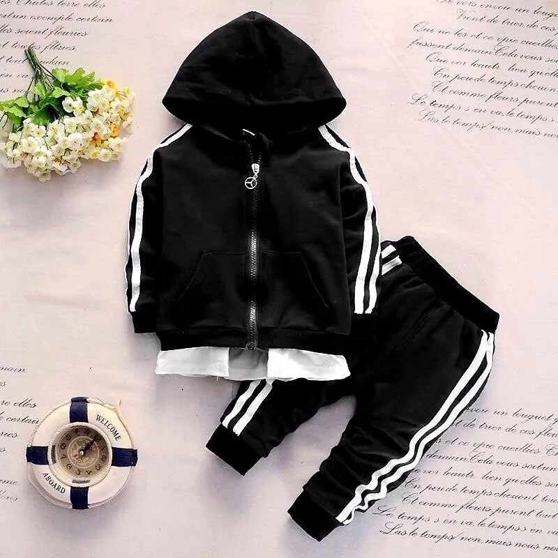 2019 Fashion Autumn Winter Baby Boy Girl Clothes Sets Newborn Tracksuits Zipper Long Sleeve Hooded +Pants 2PCS Kids Colthes Set | Детская