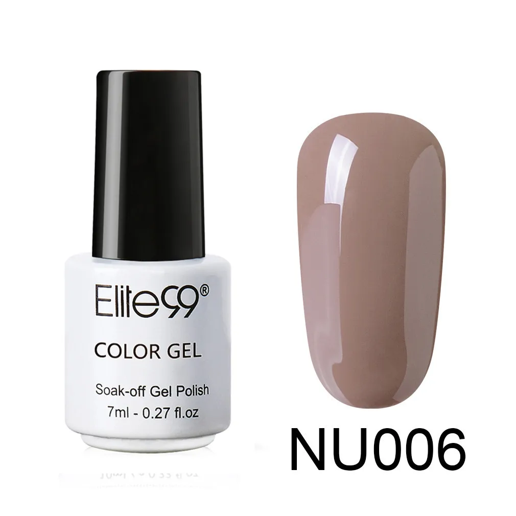 7ml NU006 Elite99 телесный Цветной Гель-лак Полупостоянный Vernis праймер верхнее покрытие УФ светодиодный гель лак удаляющийся замачиванием ногти "сделай сам" Маникюр гель лак - Цвет: 7ml NU006