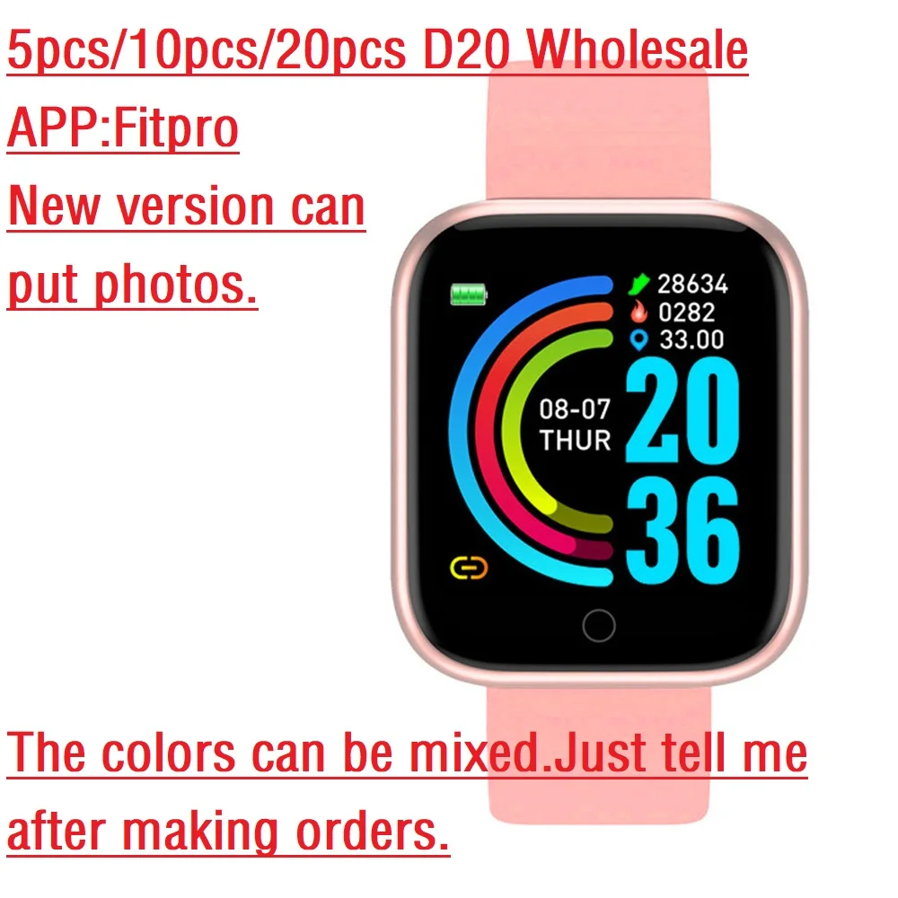 

D20 Wholesale Smart watch 1.44 inch Sports Waterproof Music Control Blood Pressure Fitness Tracker HeartRate Monitor SmartWatch