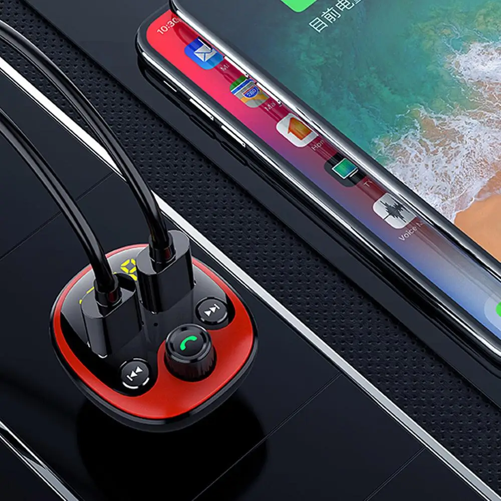 Автомобильный MP3 плеер Bluetooth FM передатчик для автомобиля 12 24 В двойные 3 1 а USB порты