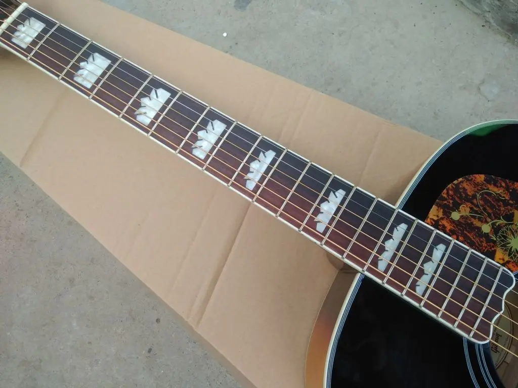 Акустическая гитара sunburst j200 акустическая с твердой еловой поверхностью 43 дюйма