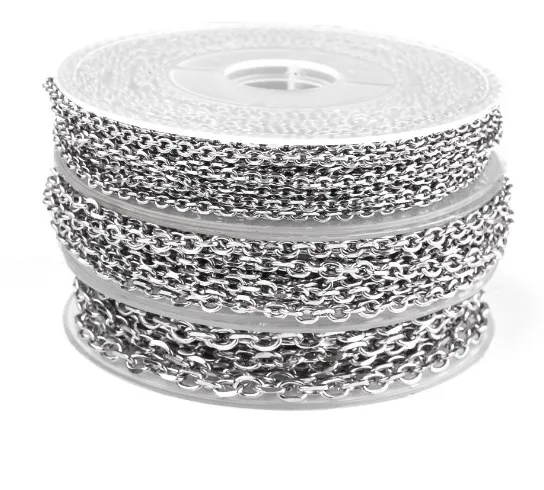 

5yard 2.5/3.5/4MM Round O chain Stainless Steel Link Chains Bulk Steel hiphop for DIY Jewelry Chain Making Crafts dfg4s