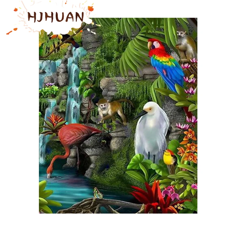 

Full circle diamond painting Abstract bird eagle monkey goose Diamond embroidery handmade mosaic art kit home decoration picture