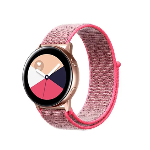 hot pink Huawei GT 2 нейлоновый ремешок для samsung Galaxy 42 мм 46 мм Active 2 gear S2 S3 20 мм 22 мм Sport Loop Huami Amazit GTR Bip браслет - Цвет ремешка: hot pink