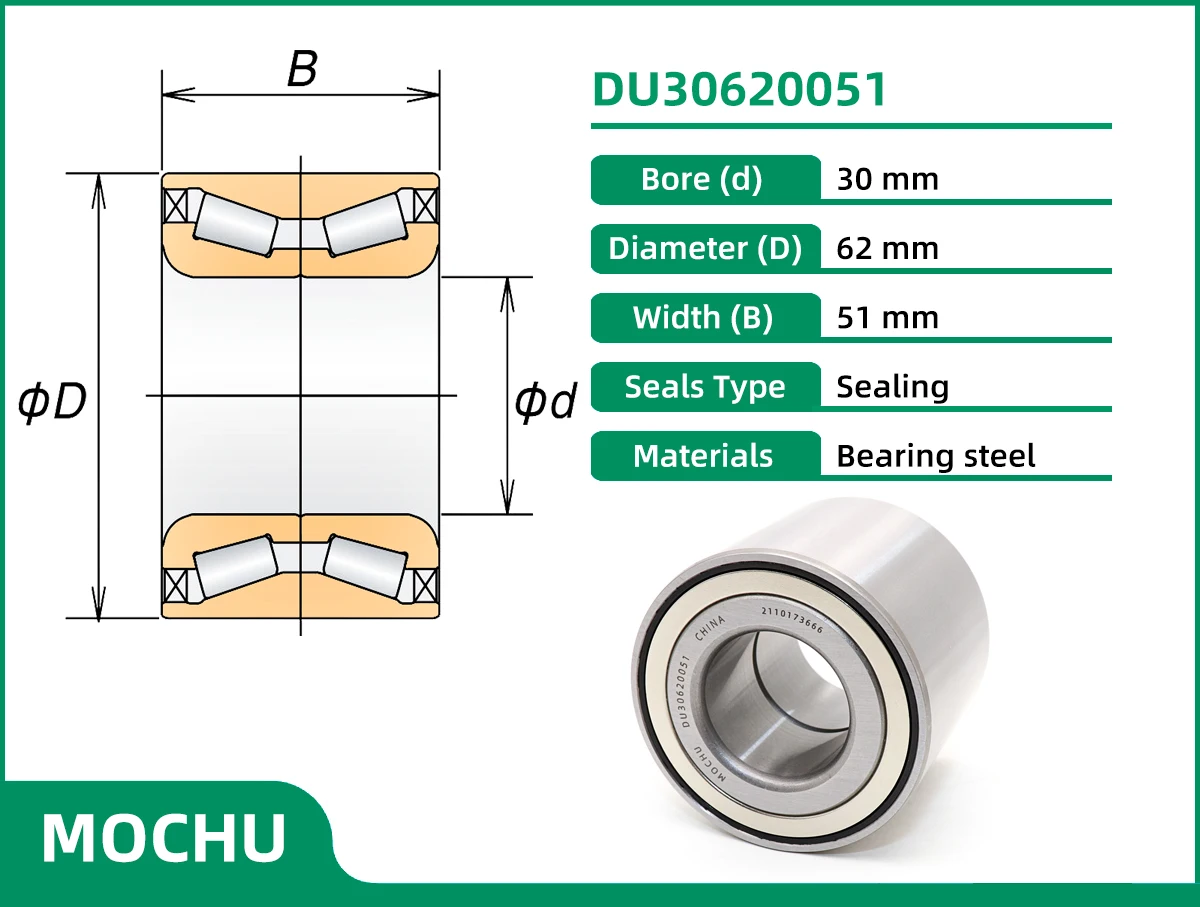 Двухрядный конический роликовый подшипник DU30620051 30x62x51 713640610 KH10040 1610911680 1623945680 3748 94