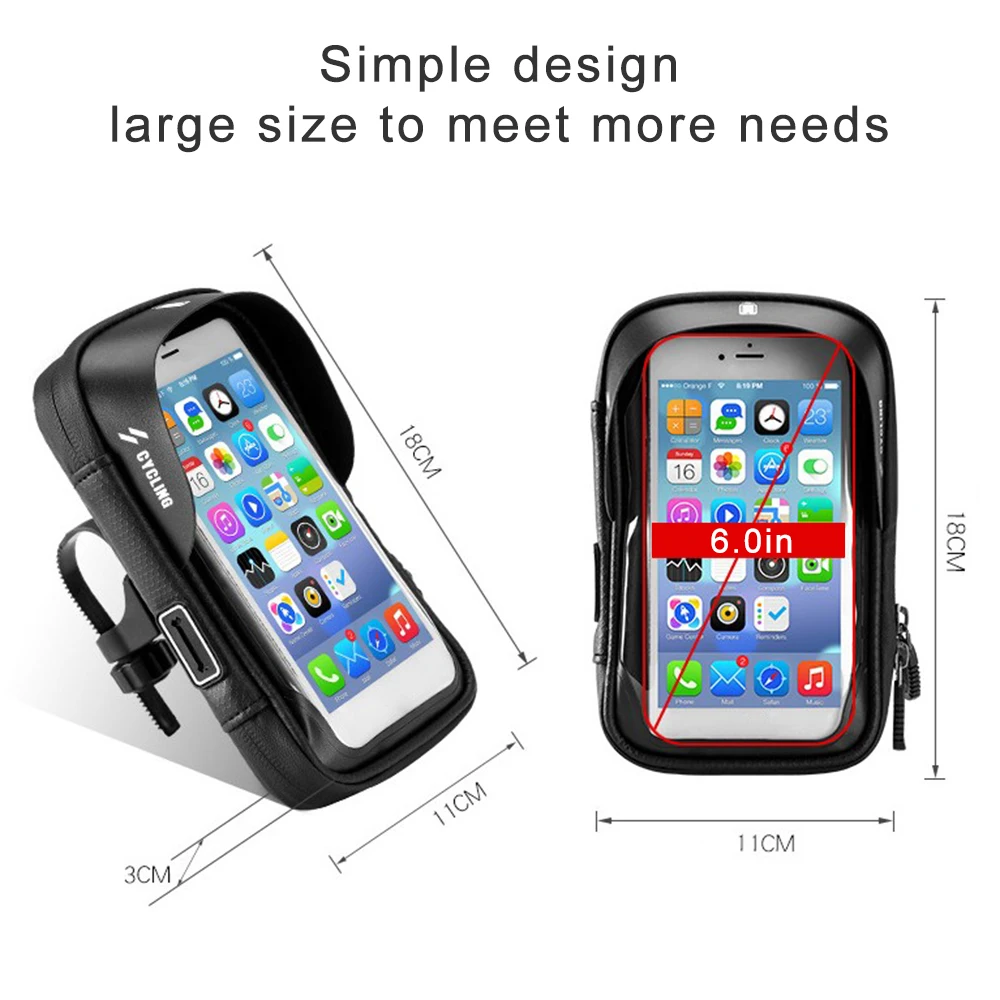 Велосипедная сумка Водонепроницаемая передняя на руль велосипеда 6/5 8 дюймов |