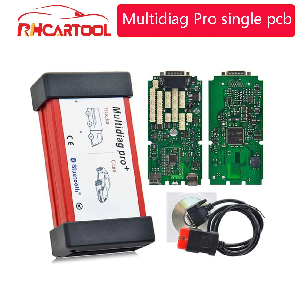 OBD2 считыватель кода Multidiag PRO VCI R3/ R1 одинарная зеленая печатная плата OBDII автомобиль грузовик диагностический инструмент