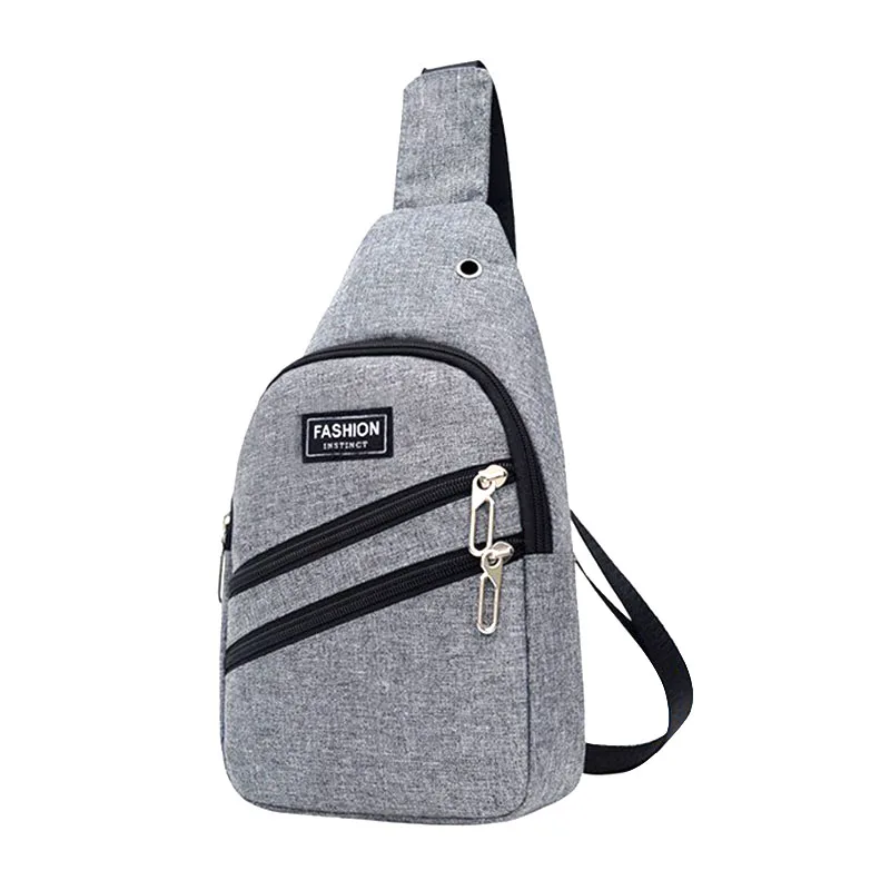 Fashion casual Chest Bag for Men Oxford Shoulder Messenger Bag Sling Bag Male USB Charging Crossbody Bags Anti Theft Waist Pack