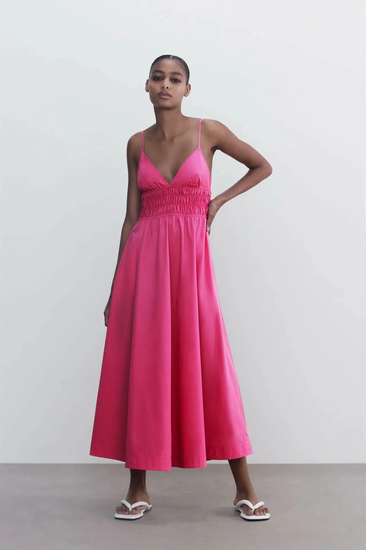 

Sexy Dress Women Sleeveless V-neck Dresses Ladies Summer Sling Long Party Dress Robe Femme dresses for women