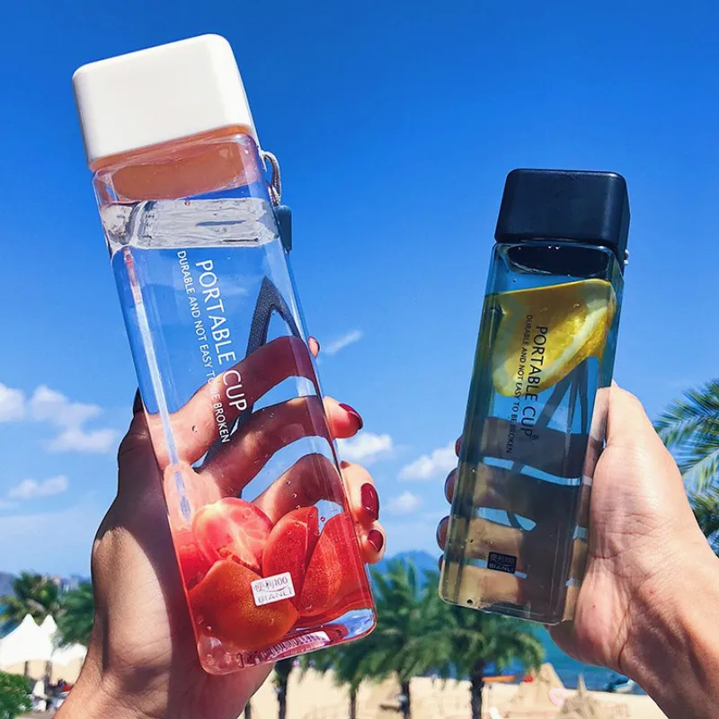 Квадратная простая прозрачная чашка для воды портативная водостойкая ручная