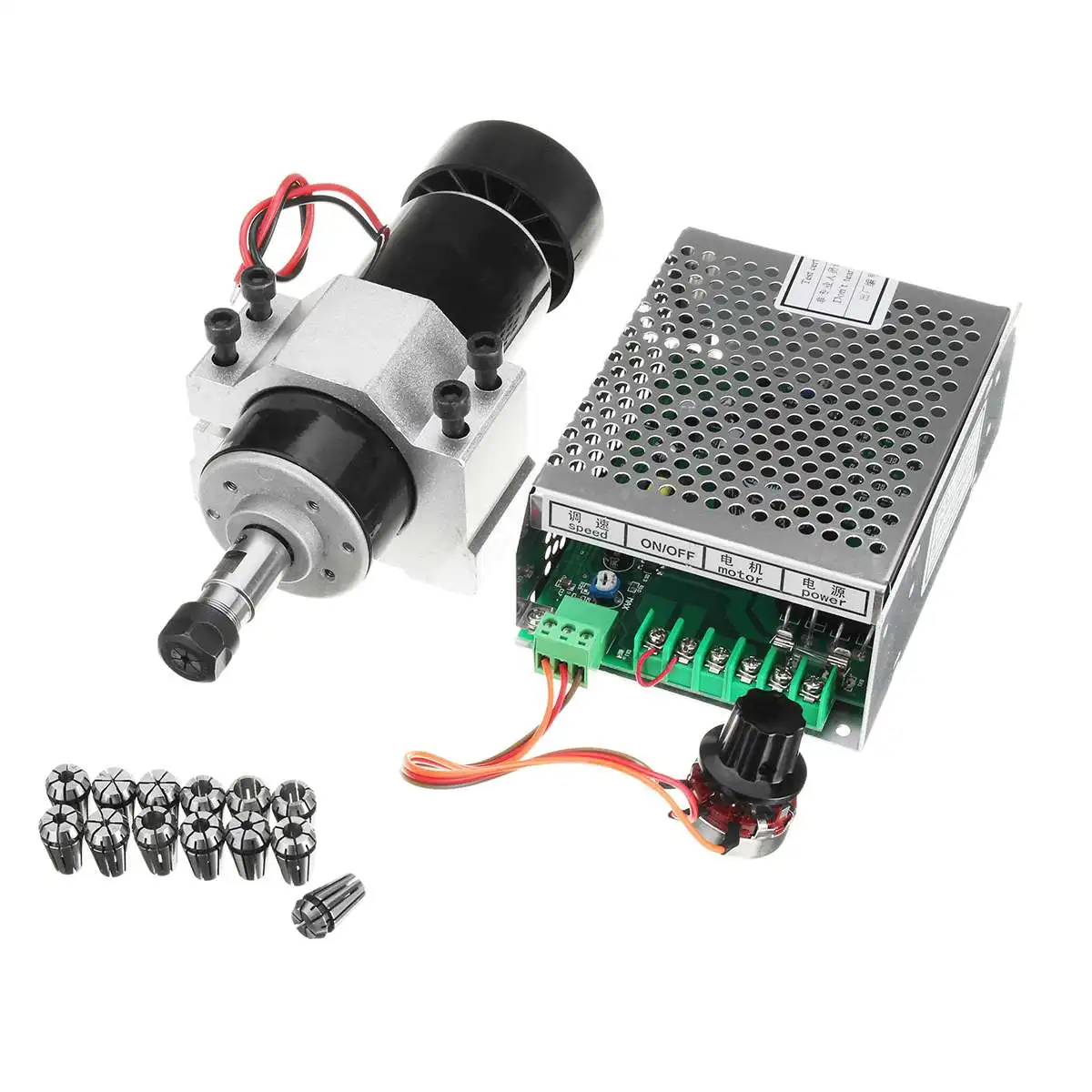 110 V-220 V 500W мотор шпинделя воздушного охлаждения гравировальный станок маршрутизатор+ 52 мм зажимы+ регулятор скорости ER11 источник питания фрезерный станок с ЧПУ