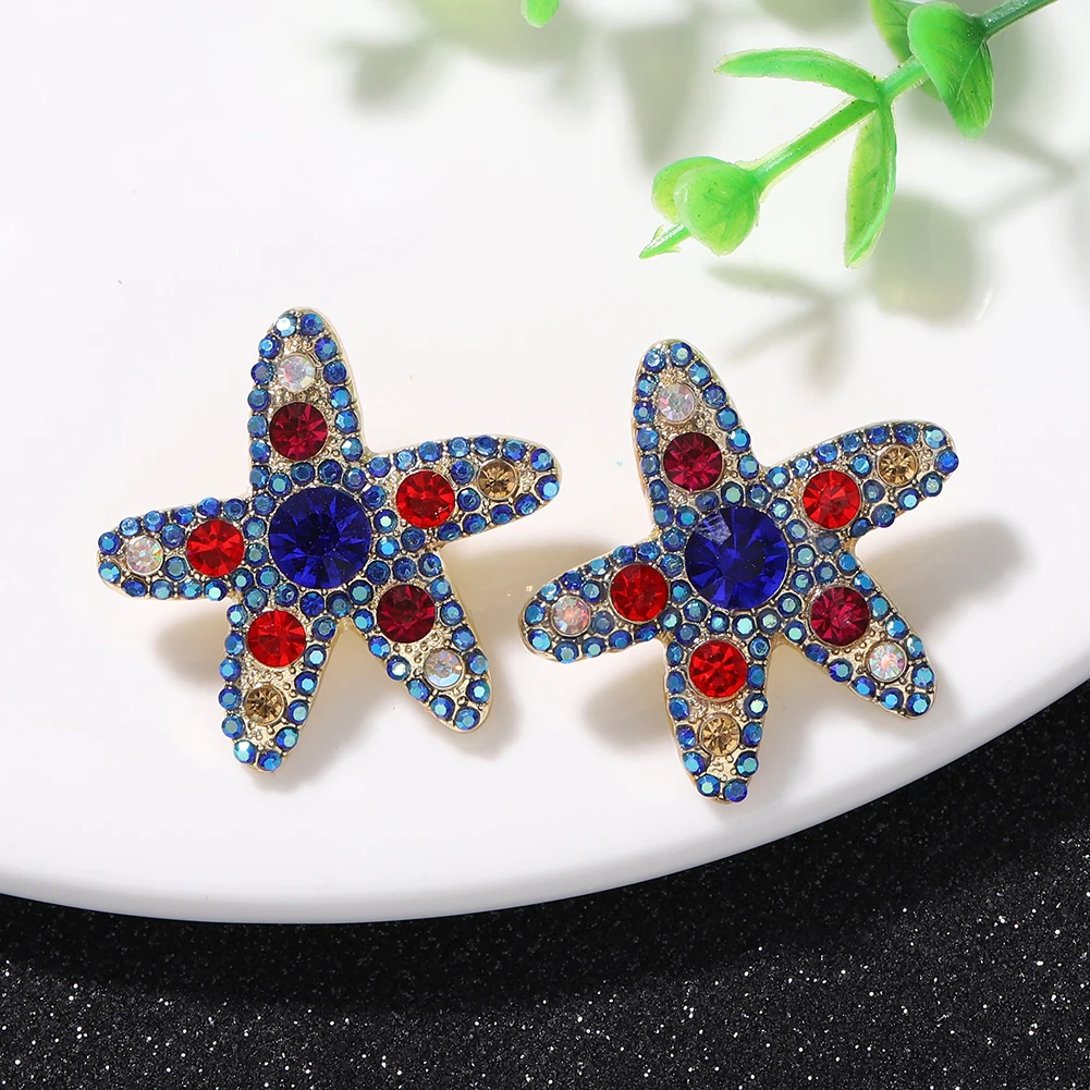 Dvacaman Crystal Star Stud Earrings for Women Funny Handmade Statement Jewelry Wholesale Dropshipping Accessories Gifts | Украшения и