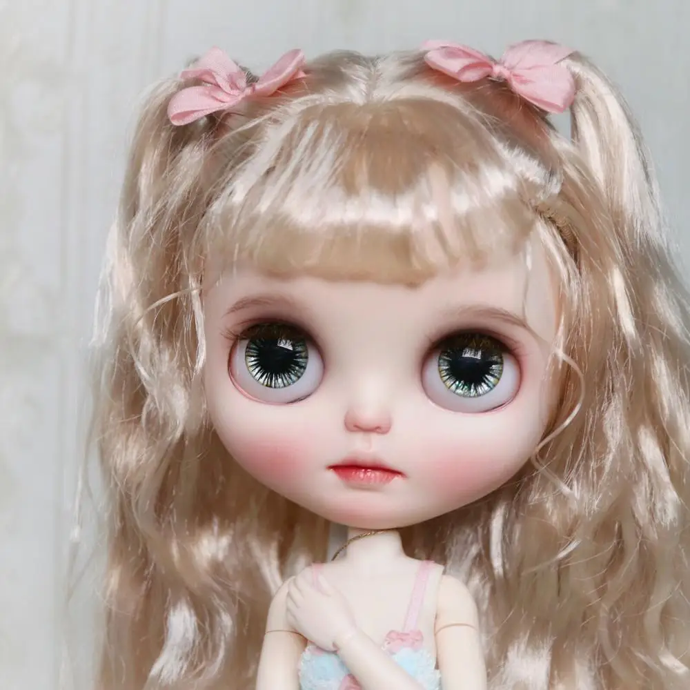 Ледяной 19 шарнир blyth кукла с Макияж лица белая кожа золотая шерсть локоны фея