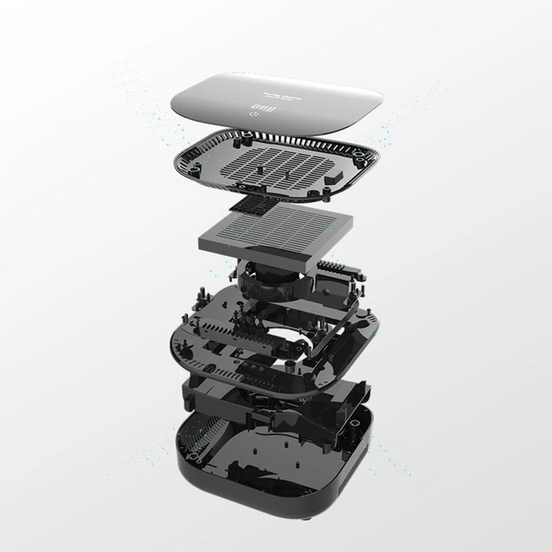 

USB Rechargeable ligent Monitoring PM2.5 Air Purifier HEPA Air Freshener for Home Car and Basements