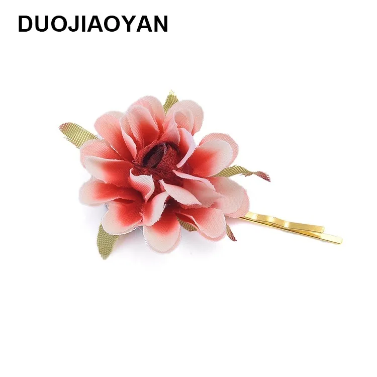 И очаровательная новая имитация ткани искусство маленький цветок заколка для