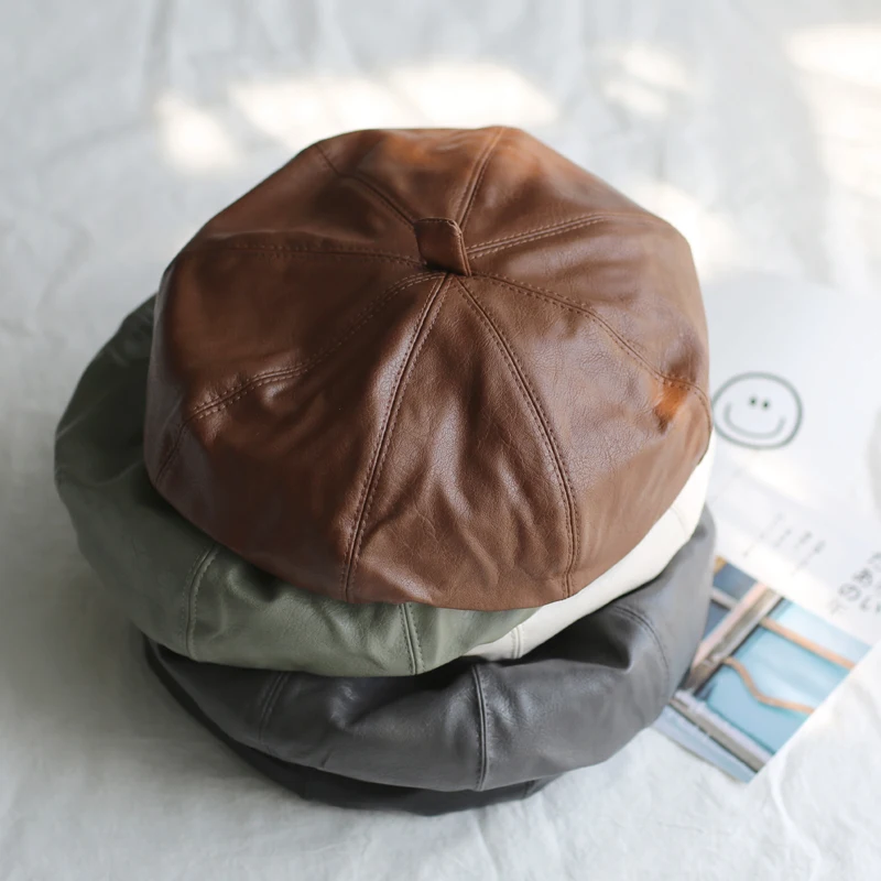 

Однотонный мягкий восьмиугольный берет японской литературы и искусства, женская модная универсальная осенне-зимняя новая шапка для студен...