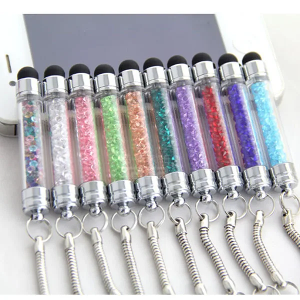 

300pcs Wholesale Good Quality Dust Plug Touch Pen Crystal Stylus Pen Ultra-soft High Sensitive for iPhone iPad Mobile Phone