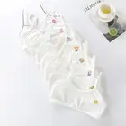 Мультяшные тонкие слинги футболка хлопковый бюстгальтер тема нижнее белье для девочек женские тренировочные бюстгальтеры жилет подарок милая отправка случайный узор 3 шт.лот