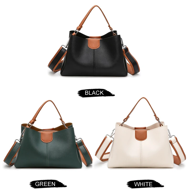 YOUSE 2021 Fashion Brand Women Shoulder Messenger Bags For Ladies PU Leather Contrast Color Female Handbags Crossbody Tote Bag