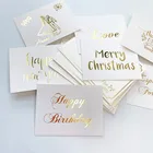 Бесплатная доставка 100 упаковок новый продукт прямоугольник бронзовая карта спасибо маленький подарок свадебная открытка записываемая открытка декоративная открытка