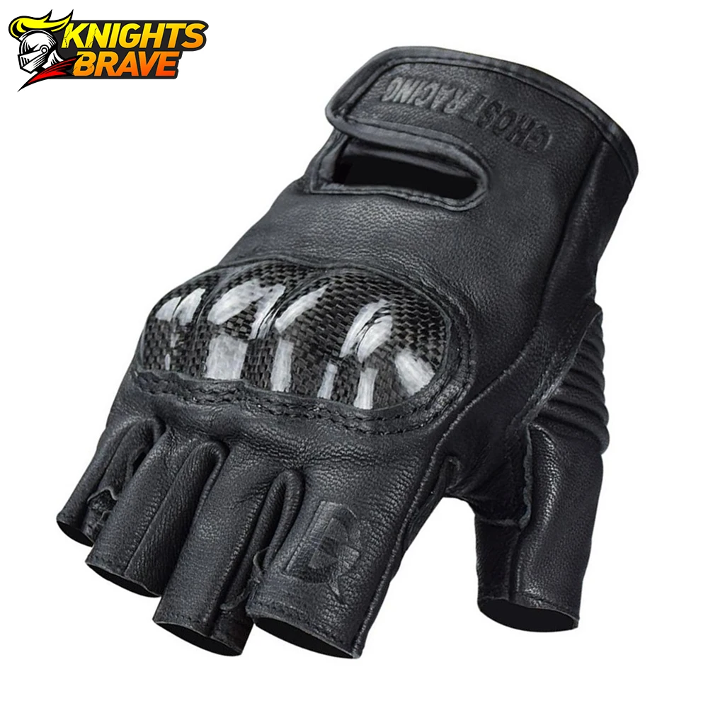 

GHOST RACING Motorcycle Gloves Summer Half Finger Guantes Moto Gloves Carbon Fiber Guantes Breathable Motocicleta Moto Gloves