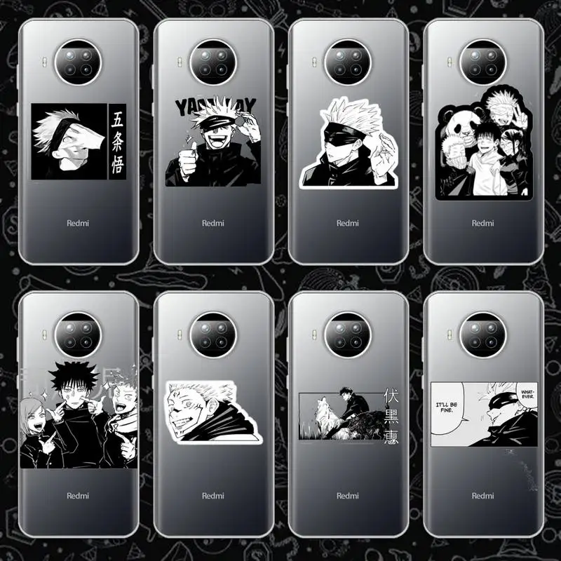 

Japanese Anime Jujutsu Kaisen Phone Case Transparent for Xiaomi mi Redmi note 10 t 8 9 pro lite 11 Samsung S 8 9 10 20