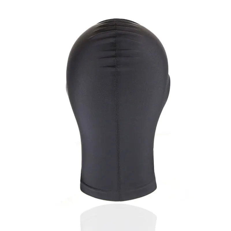 Фетиш маска BDSM капот повязка на голову Связывание глаза открытый черный нейлон