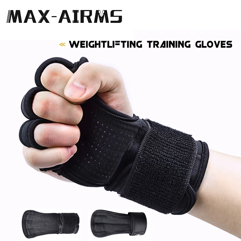 Maxairms 1 шт. тяжёлая атлетика, спорт перчатки Силиконовое противоскользящее покрытие тренировки гимнастические гантели ладонь защиты Половина Finger перчатки