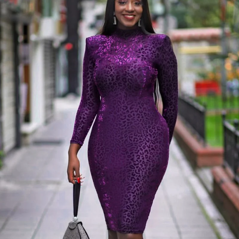 

Роскошные фиолетовые вечерние платья для женщин с длинным рукавом, официальное женское облегающее платье для офиса, новинка 2022
