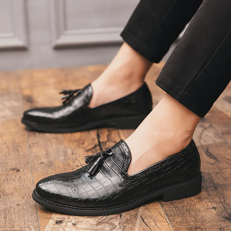 Мужская повседневная обувь Мокасины Кожаная на плоской подошве Zapatos Hombre Лоферы