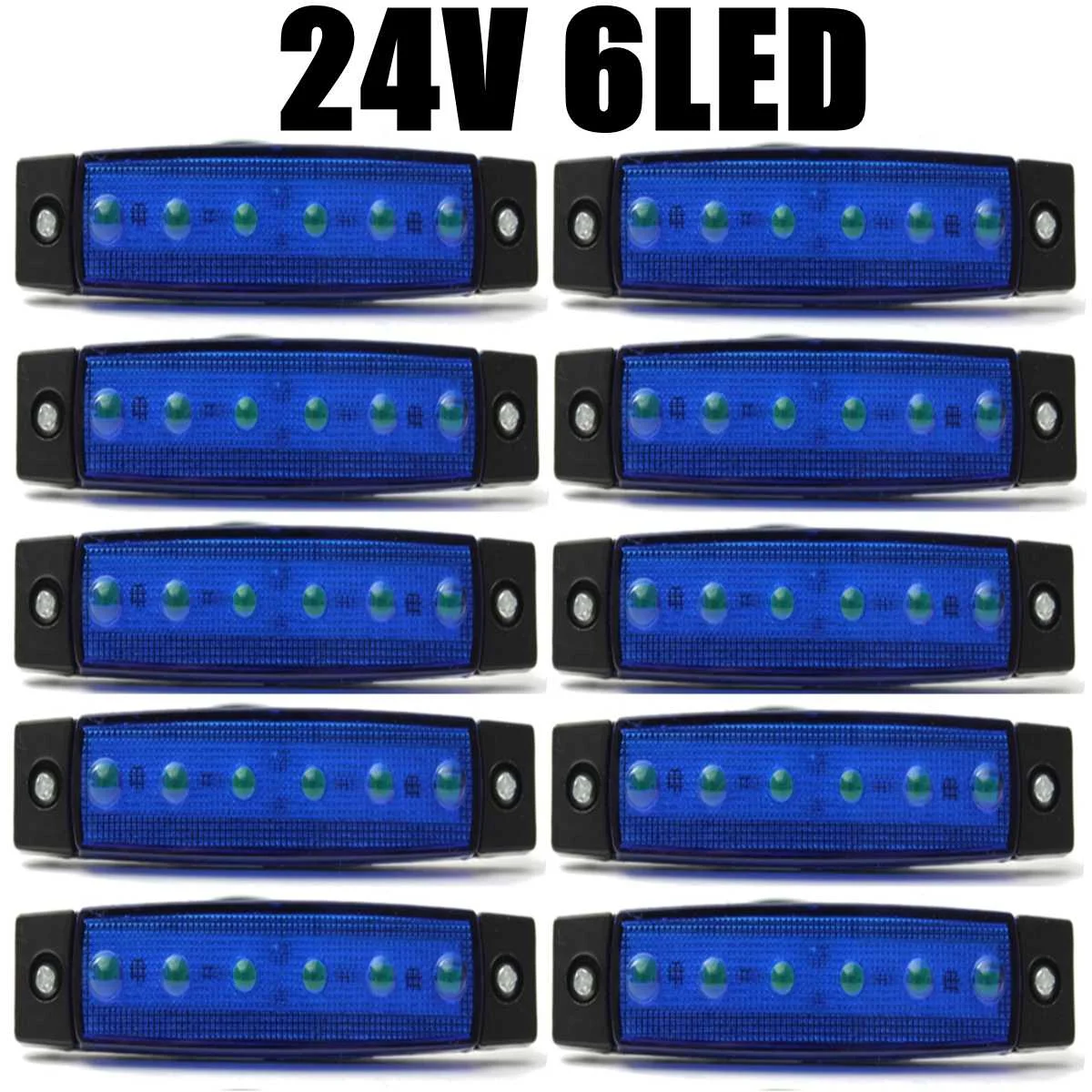 10pcs 24V Green 10/30 шт красный+ белый+ желтый автомобиль Внешнее освещение светодиодный 12V 6 Автомобильный светодиодный SMD Автомобильные шины для грузовиков вагонов боковые габаритные светодиодный индикатор прицеп светильник - Цвет: 10pcs 24V Green