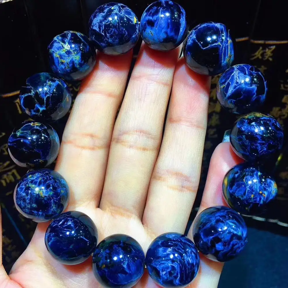 Растягивающийся браслет из натурального голубого пьетерсита драгоценные камни