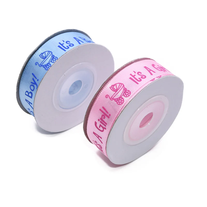 

10 Yards 1.5cm Baby Shower Decor It's A Boy/girl Ribbon Pink Blue Satin Ribbons DIY Gift Wrapping Supplies Birthday Party Decor