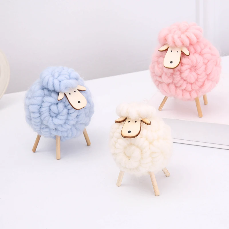 Мини шерсть с деревянной игрушкой детская комната декорация Рождественский