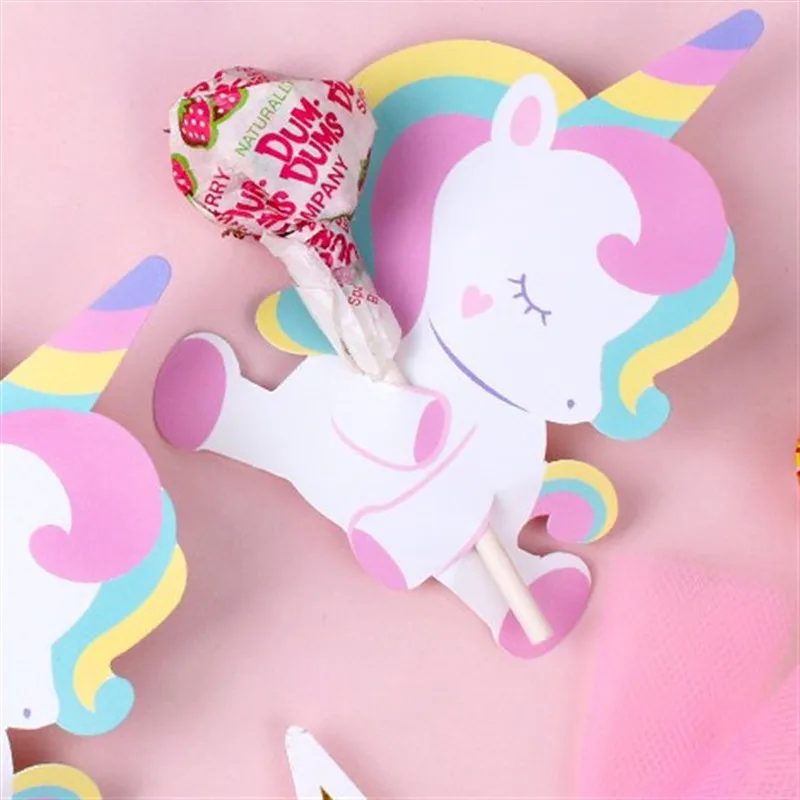 50 шт./упак. Единорог Леденец Украшения карты одежда для свадьбы дня рождения