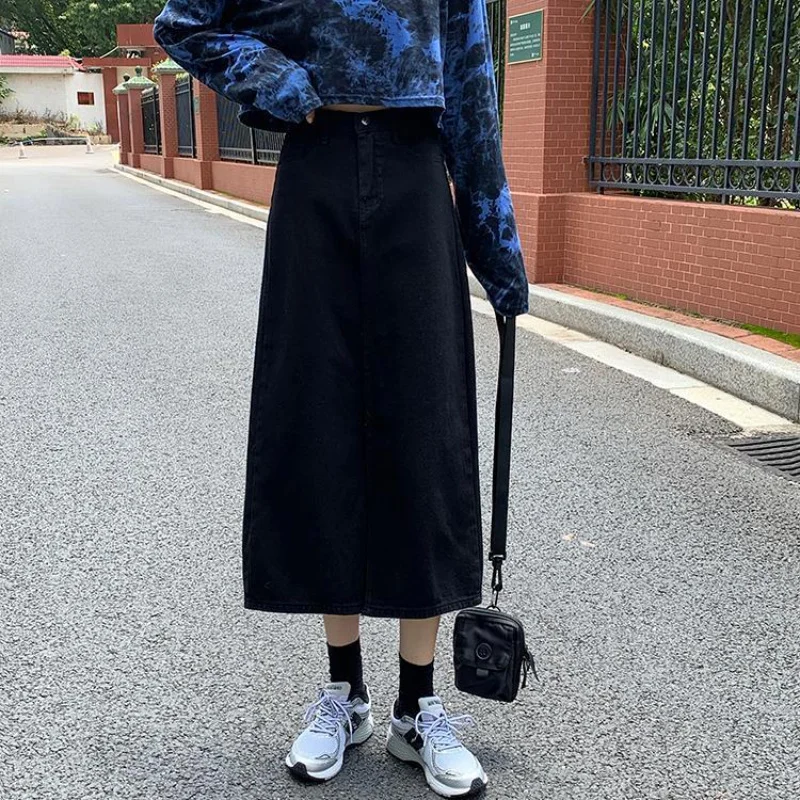 

Skirts Women n Style A-line Simple High Trendy Summer Ladies All-match Leisure High Waist Streetwear Retro Chic Loose