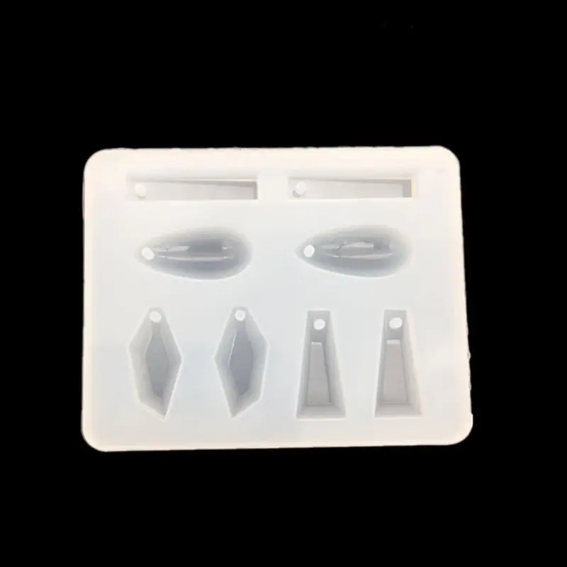 4 шт./компл. УФ силиконовая кристальная эпоксидная форма с отверстием подвеска