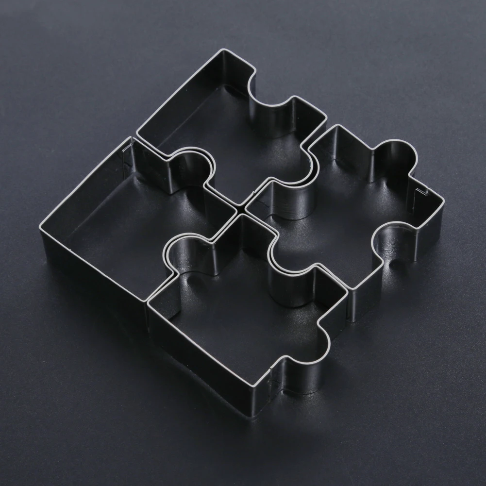 4 шт. Нержавеющая сталь головоломки для нарезки печенья в виде сделай сам