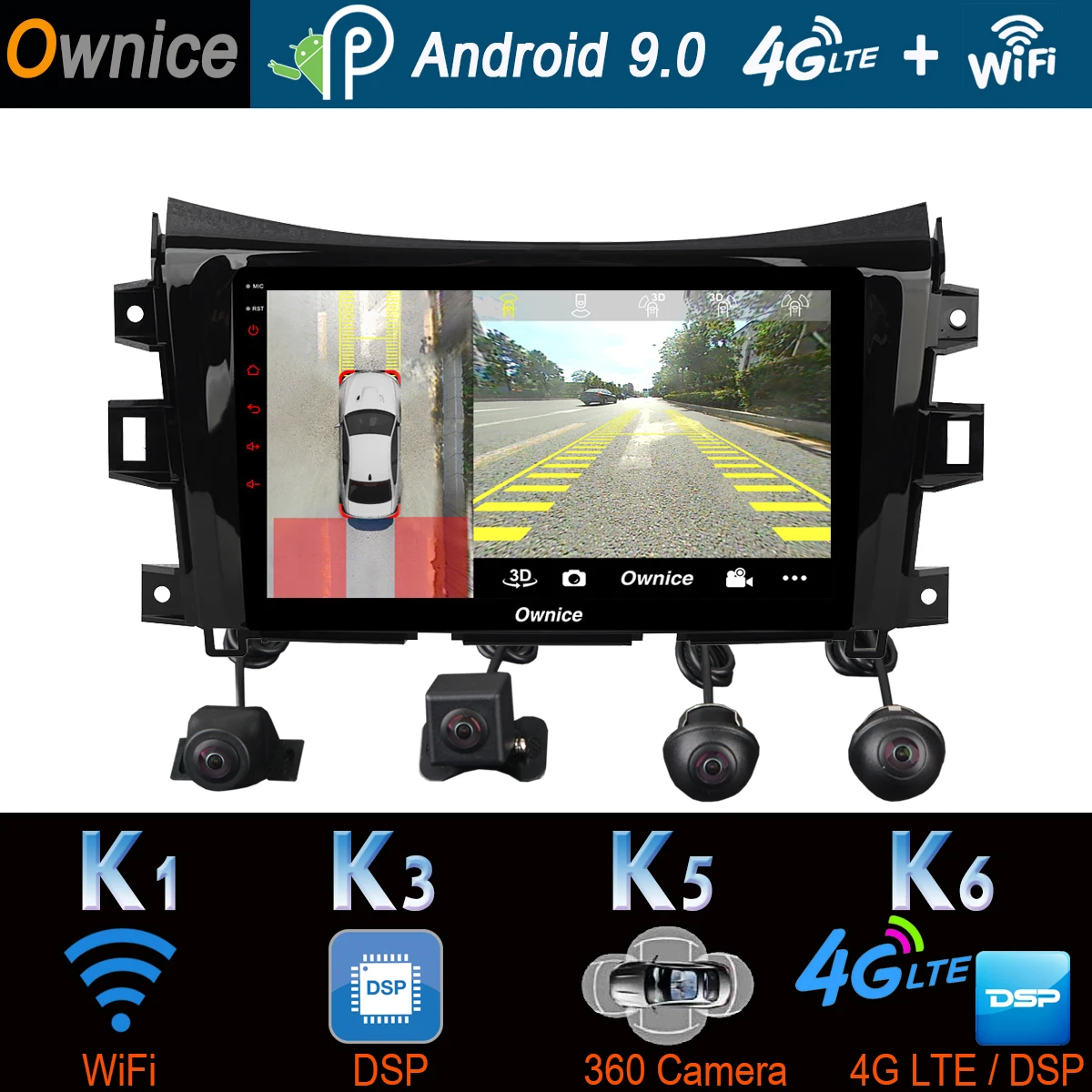 360 ° панорамный Android 9 0 4G + 64G SPDIF DSP CarPlay Автомобильный мультимедийный плеер GPS Радио