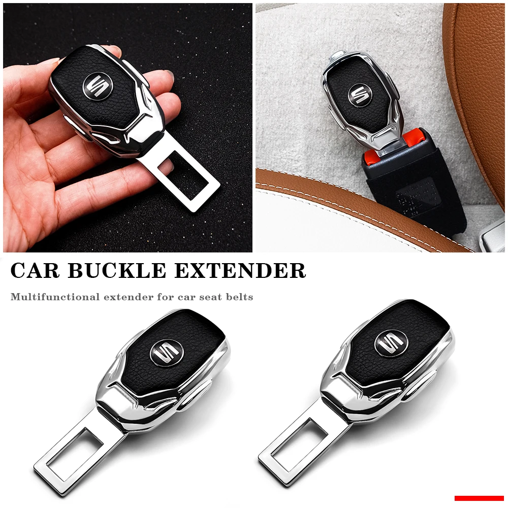 

2pcs Car Seat Belt Clip Extender Safety Belt Buckle Plug Thick Insert Socket For SEAT Leon Ibiza Alhambra Exeo Ateca Arona Altea