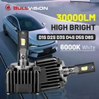 Светодиодная фара Bullvision D1S, спрятанная, D2S, D3S, D4S, D5S, D8S, 30000LM, чипы CSP, 6000K, Размер 1:1, ледяные лампы дальнего света для линз 12 В
