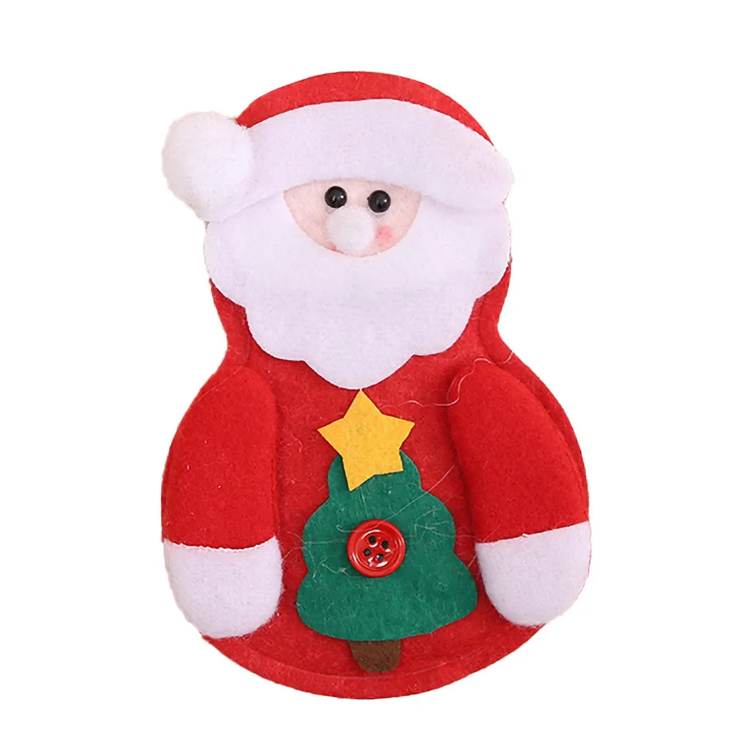 Санта Клаус с оленем на Рождество и новый год карман вилка нож столовые приборы