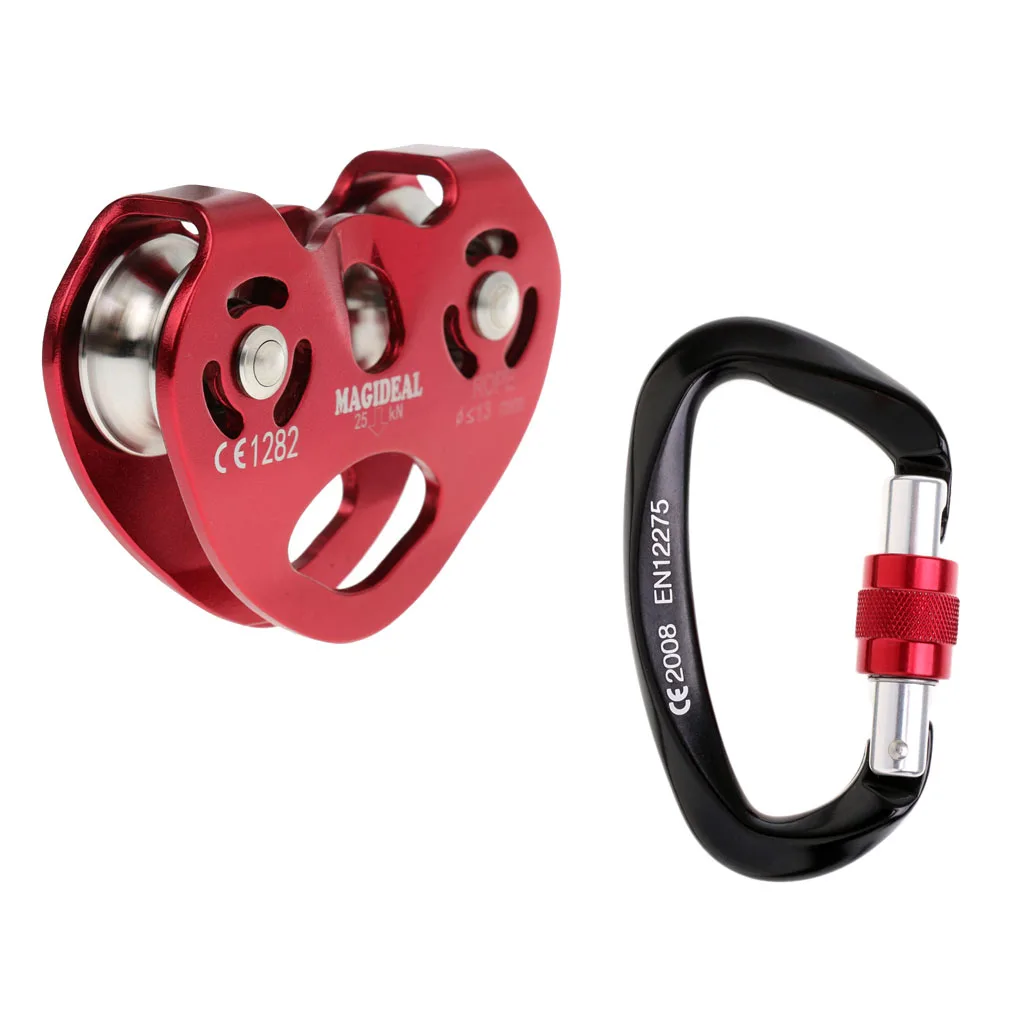 Сверхмощный 25KN скалолазание дерево хирург 8 13 мм веревочный шкив + винтовой замок