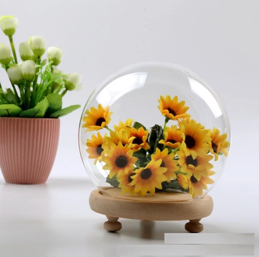 

Абажур стеклянный «колокольчик», деревянная подставка для украшения дома и свадьбы