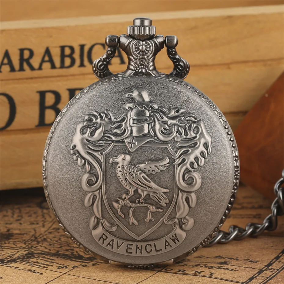 pocket chain Популярные кварцевые карманные часы Ravenclaw/Slytherin/Gryffindor/Hufflepuff тема бронзовое ожерелье часы винтажные часы - Цвет: pocket chain