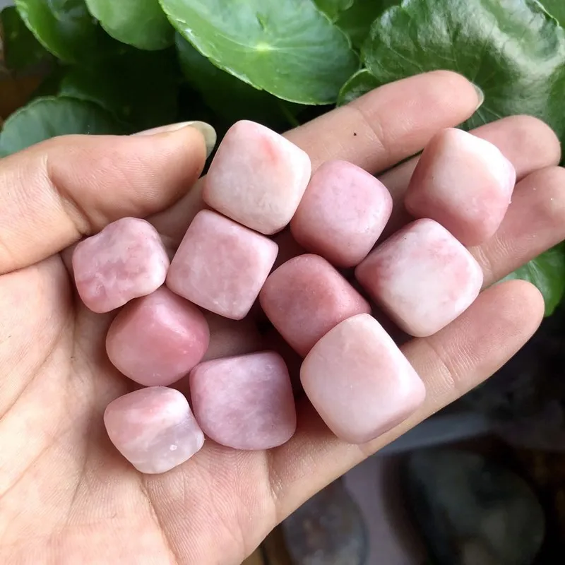 

Pink Opal cube tumbled stones natural gemstones mineral crystals healing quartz home decoration