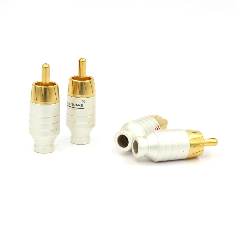 4 шт. hi Fi аудиосигнальный кабель lotus plug штекер rca end из чистой меди аудиокабеля