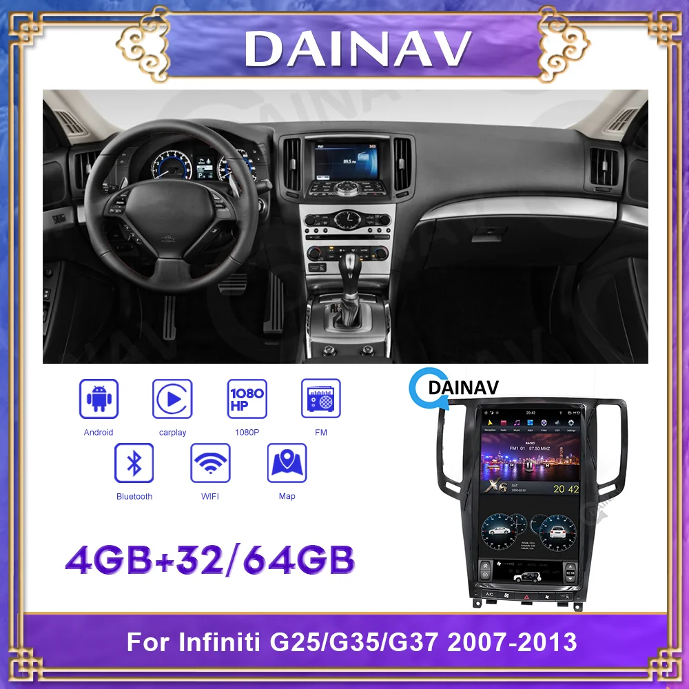 

2din 13,6 дюймовый мультимедийный DVD-плеер для Infiniti G25/G35/G37 2007-2013 автомобильный GPS-навигатор Авторадио Стерео android