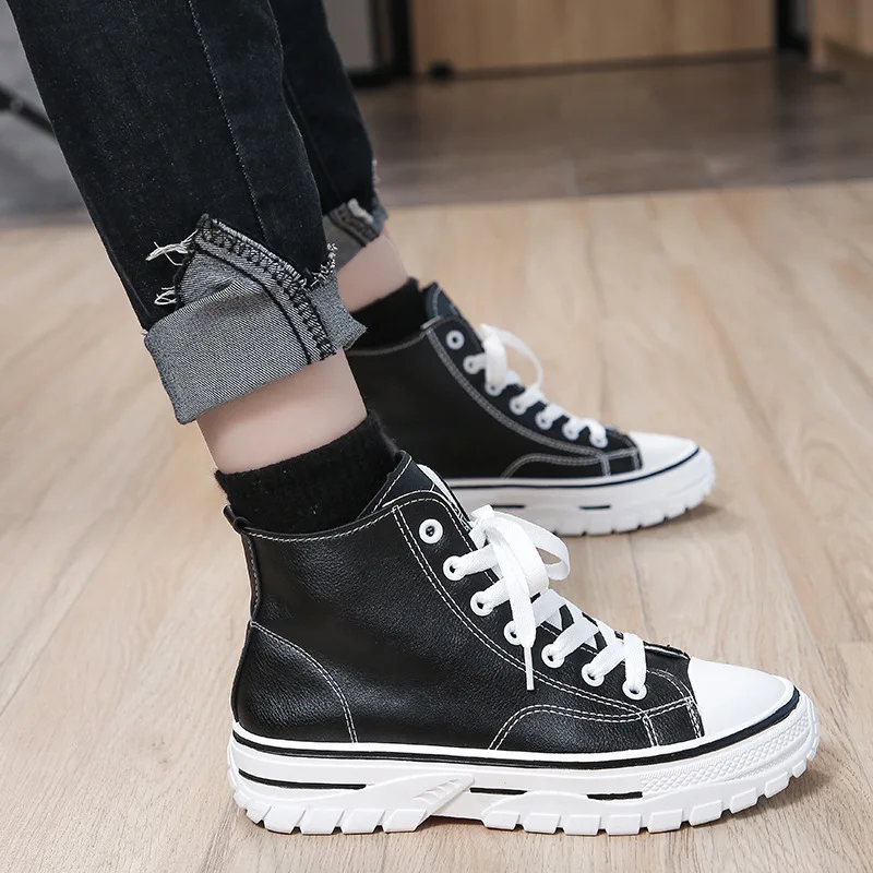 Новинка сезон осень красивые Ботинки martin женские полусапожки на толстой подошве