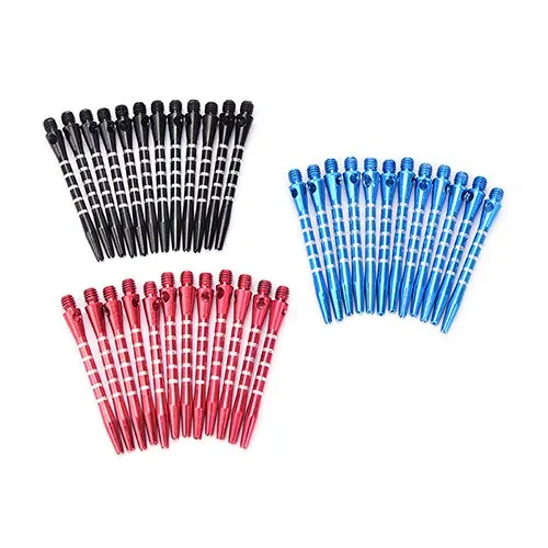 

12 PCS Aluminum Alloy Darts Shafts 53mm Aluminum Stem Shafts 3 Colors Black+Blue+Red 2BA Thread Dart Replacement